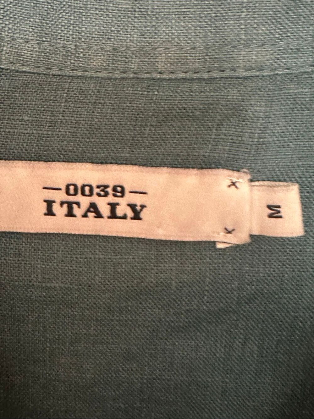 -0039- teal linen maxi shirt dress made in italy size M - Picture 4 of 4
